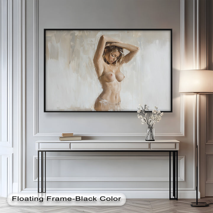Still Grace – Serene Nude in Soft Neutral Oil Painting