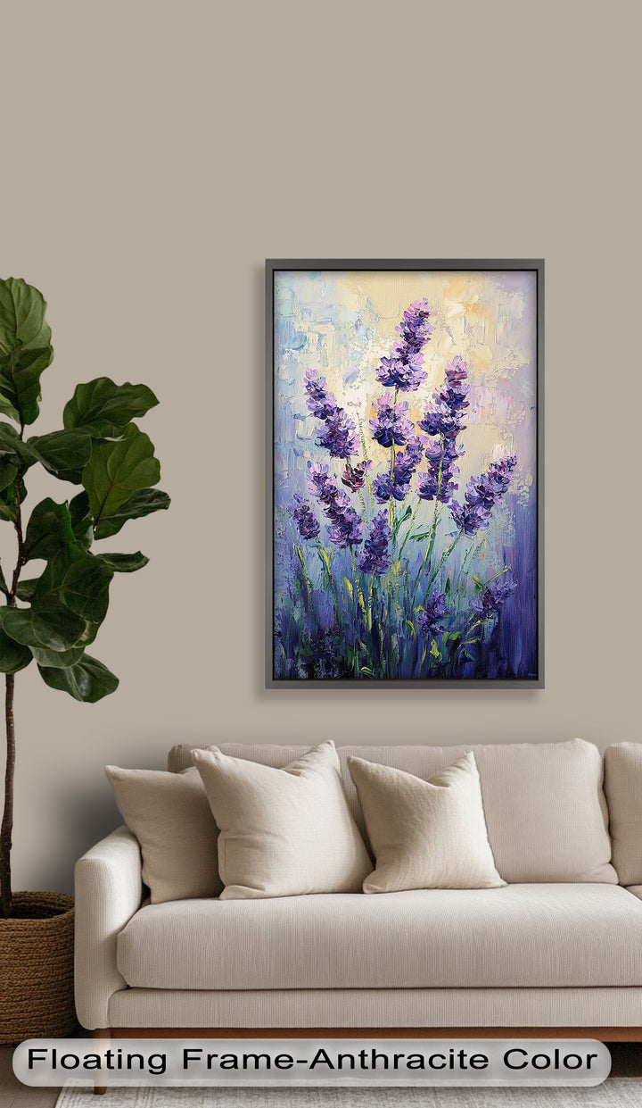 Impressionist Lavender Stalks - Flower Oil Painting