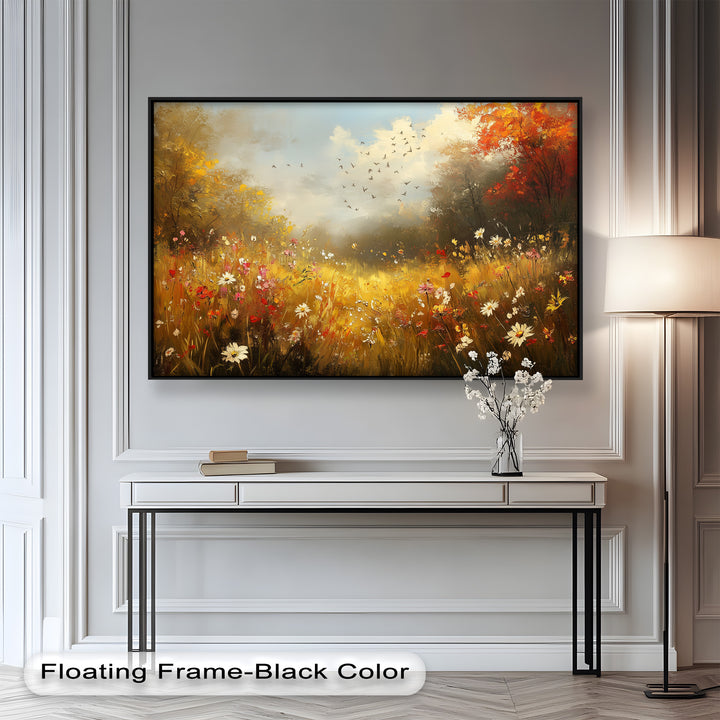 Flowers and Stream – Vibrant Autumn Oil Painting