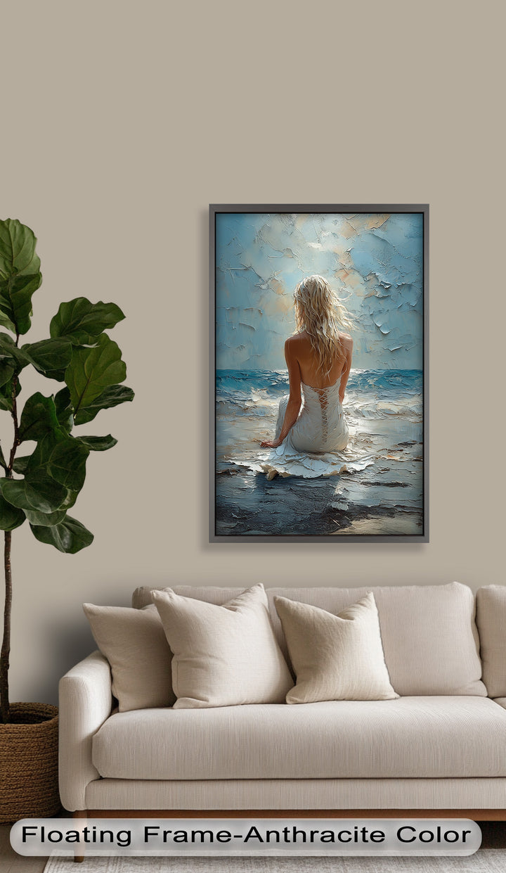 Whispers of the Tide – Serene Ocean Abstract Oil Painting