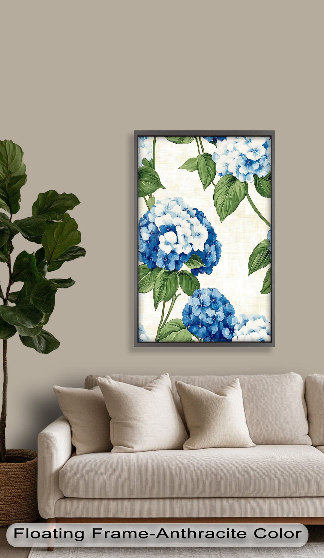 Blue and White Blooming - Flower Oil Painting