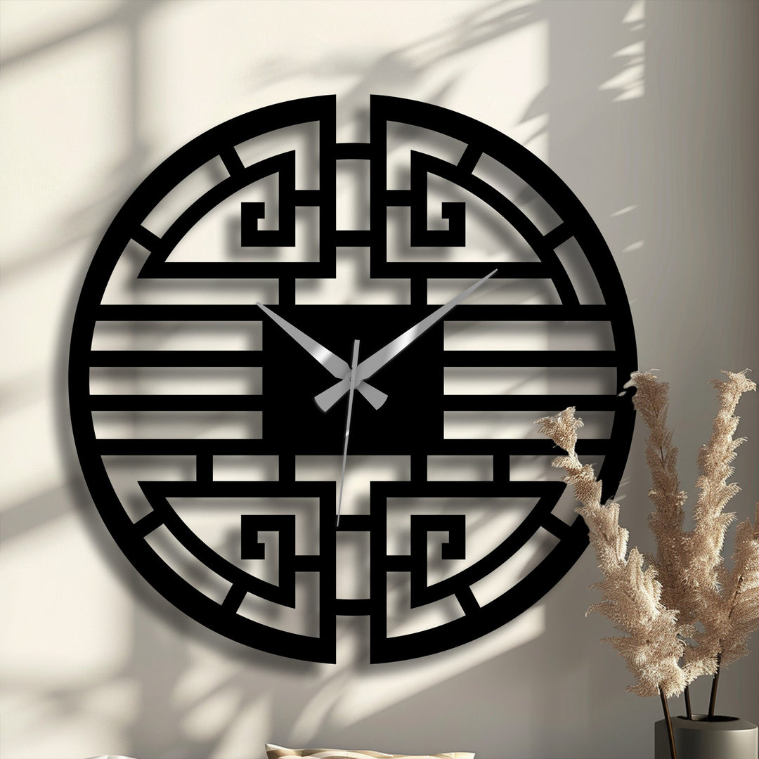 stylish black metal wall clock
