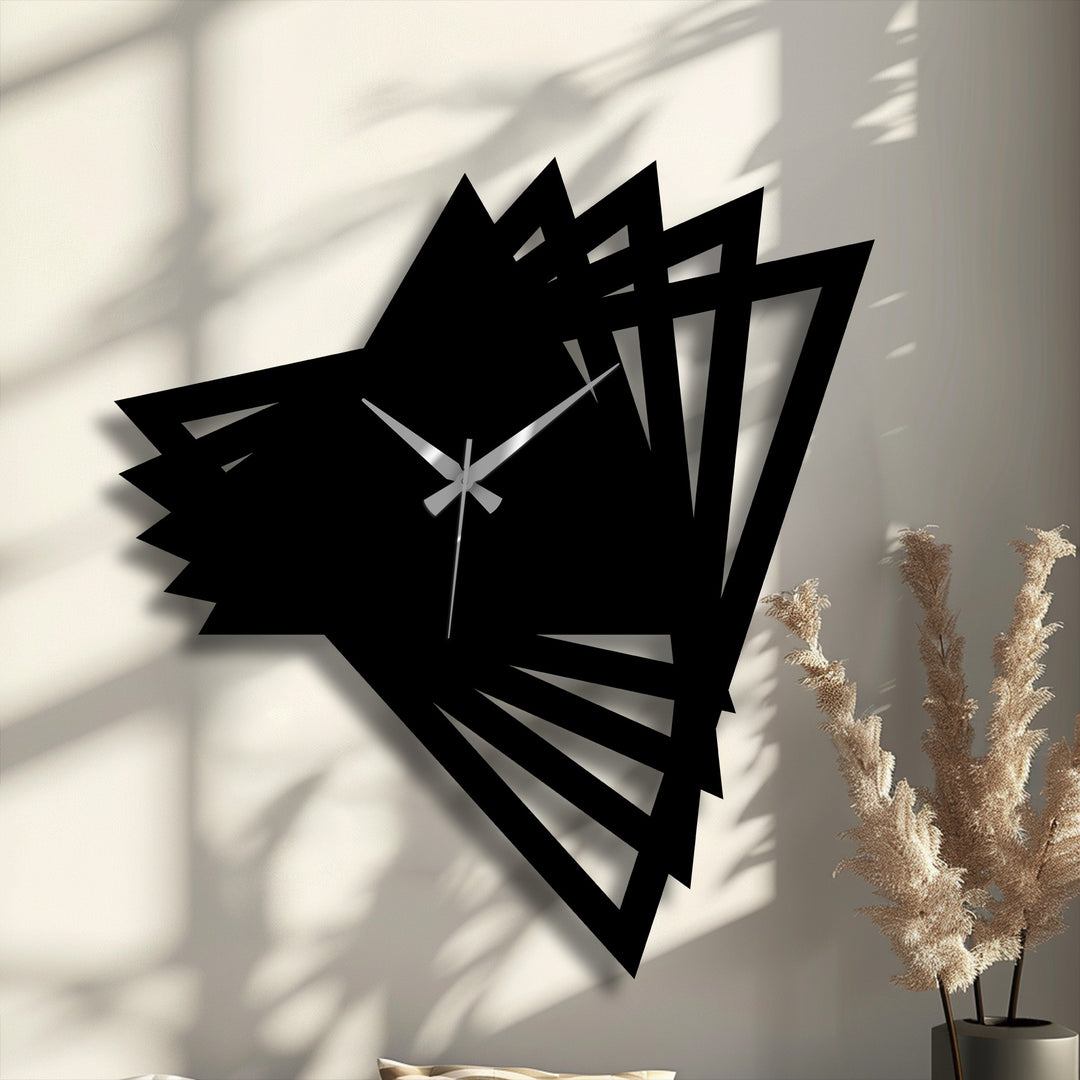 Abstract Origami Geometric Modern Metal Wall Clock