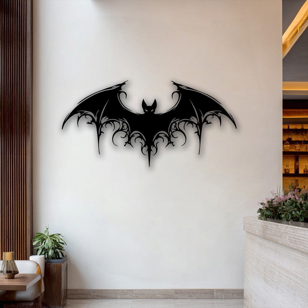 Gothic Bat Metal Wall Art – Dark Fantasy Winged Decor