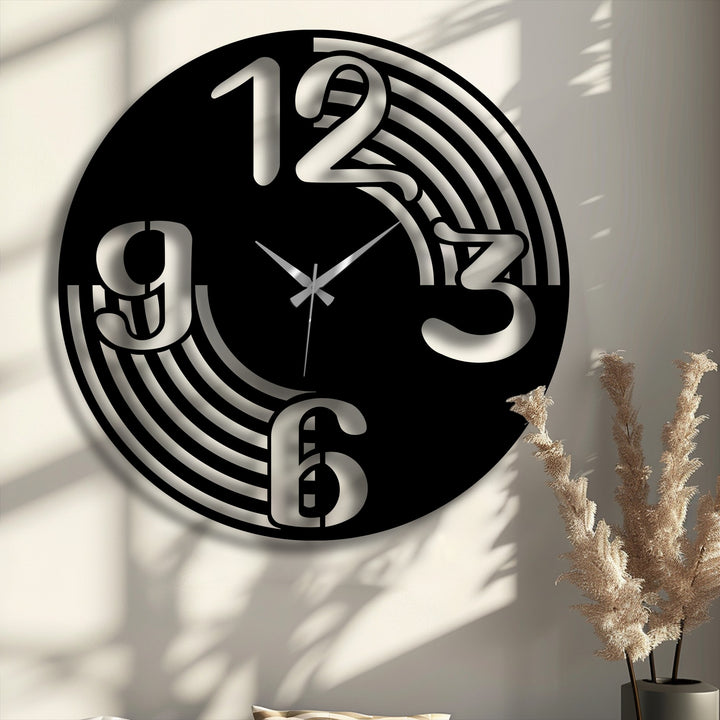 The striking dimensional design of this modern flow number metal wall decor creates captivating depth with its layered curves.