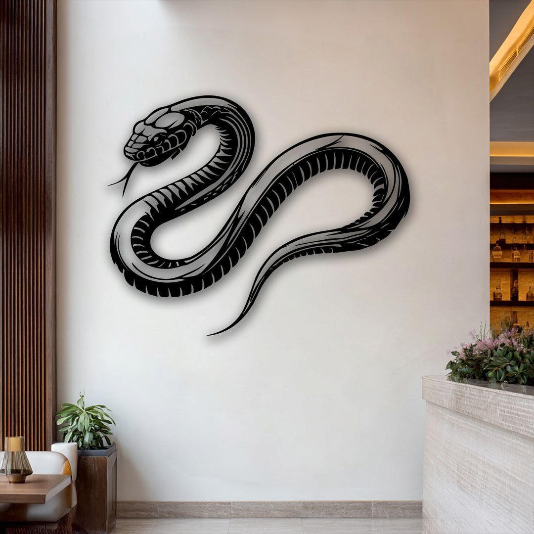 Venom Curve – Snake Silhouette Metal Wall Art