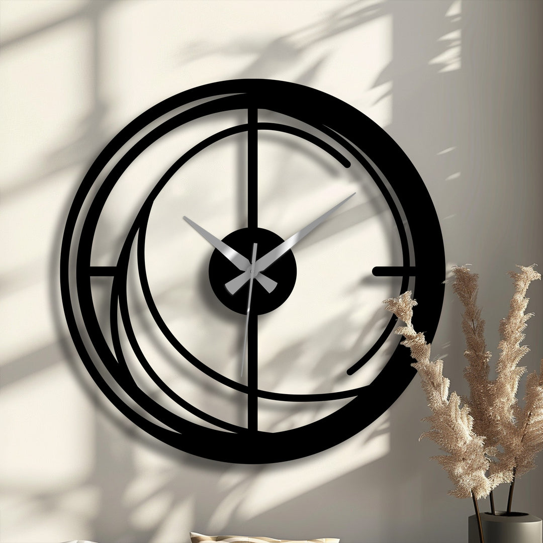 Showing depth and layers, the modern spiral metal wall clock creates a fascinating decoration wall art with its abstract geometric design.