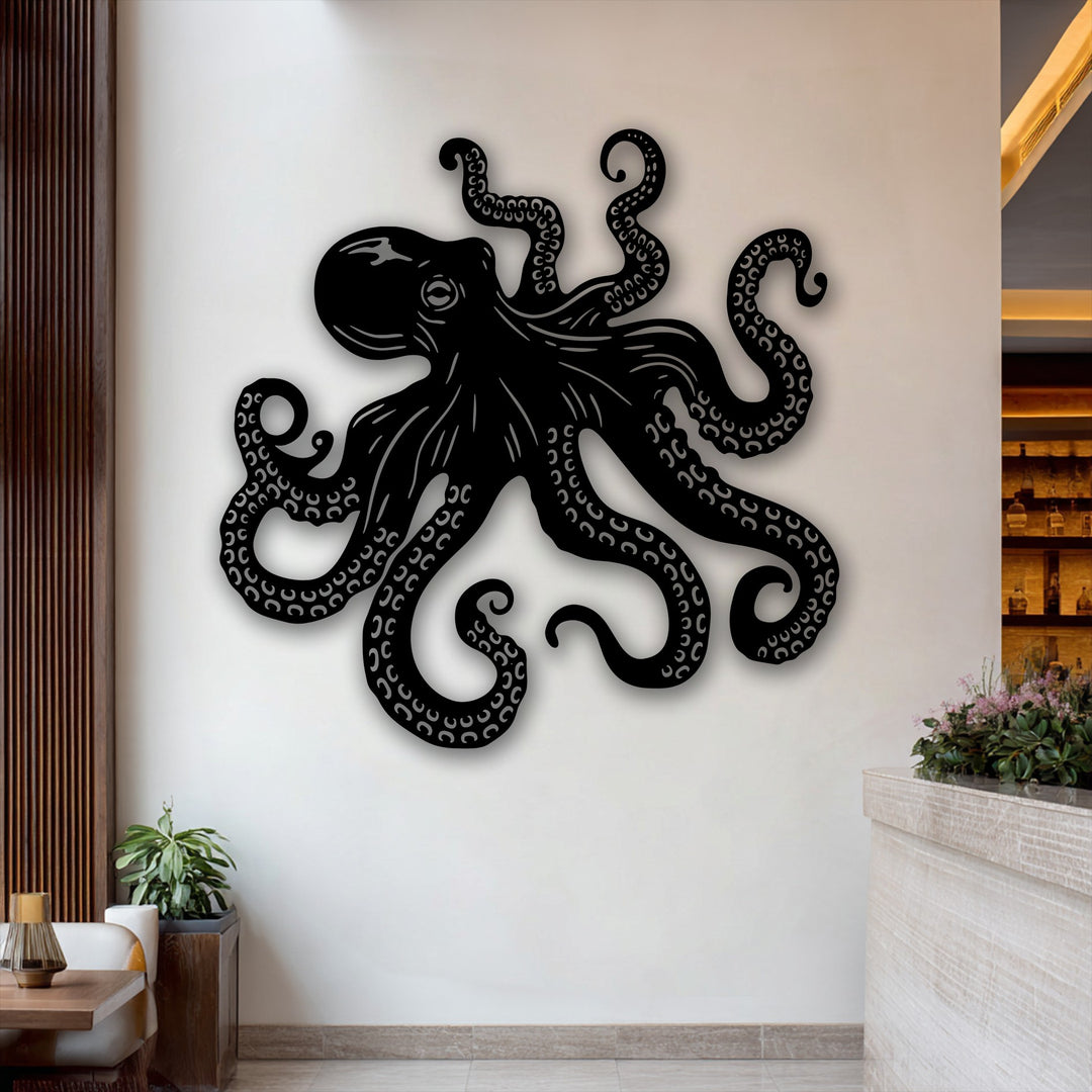 Octopus Tentacles Metal Wall Art – Nautical Ocean Decor