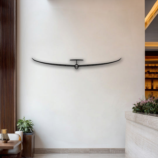 The peaceful mood emanates from this minimalist glider metal art for wall, lending a sophisticated and tranquil feel to the contemporary interior.