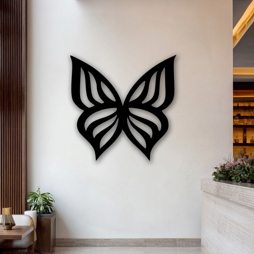Elegant Butterfly Silhouette Metal Wall Art – Minimal Nature Decor