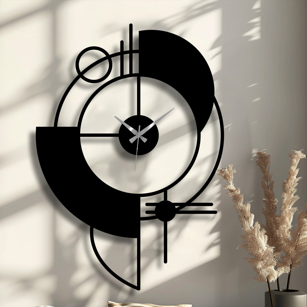 Abstract Geometric Metal Wall Clock – Modern Artistic Wall Decor