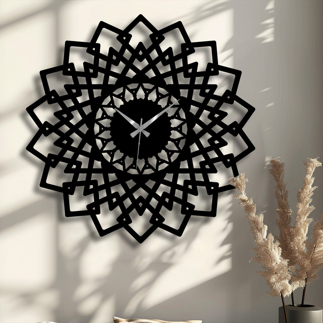 Featuring the organic forms of an intricate Mandala Geometry, this decorative metal wall decor showcases a symmetrical design.