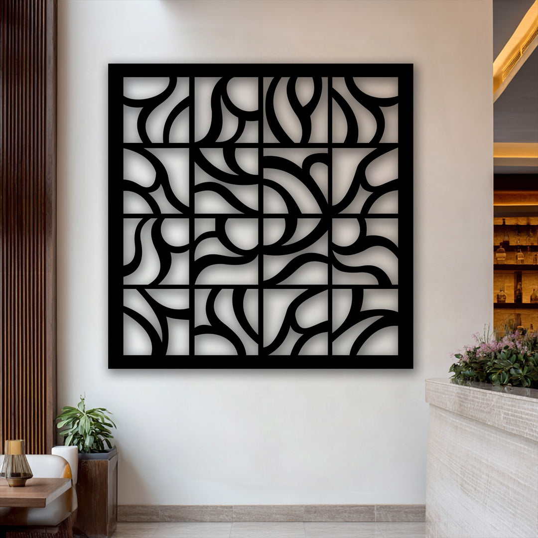 Chiave greca rotonda decorativa Specchio da Parete – Decorazione da parete con specchio classico moderno