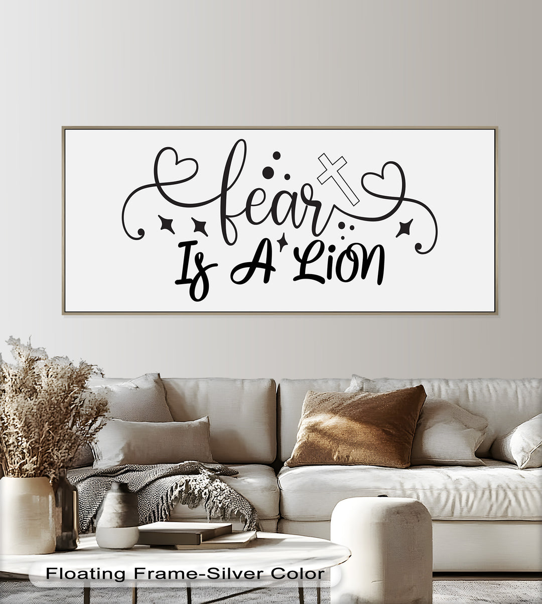 Powerful Faith-Inspired Oil Painting – “Fear Is a Lion” Christian Typography Art