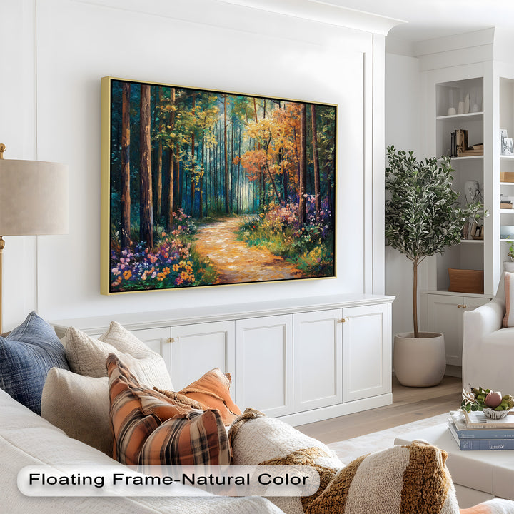 Colored Autumn Forest – Vibrant Oil Painting