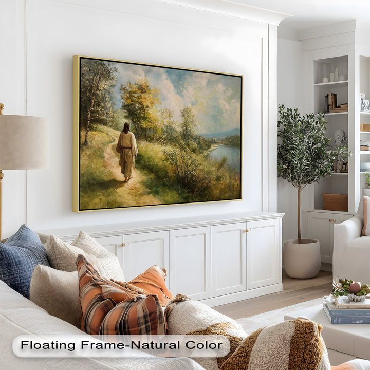 Jesus Walking on Path – Religious Oil Painting