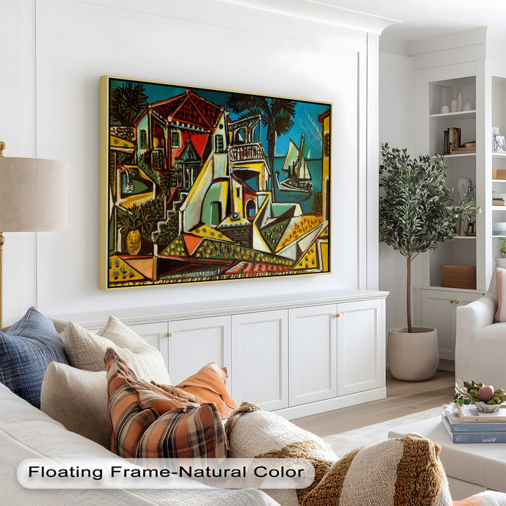 Mediterranes Dorf von Pablo Picasso – Küsten-Ölgemälde