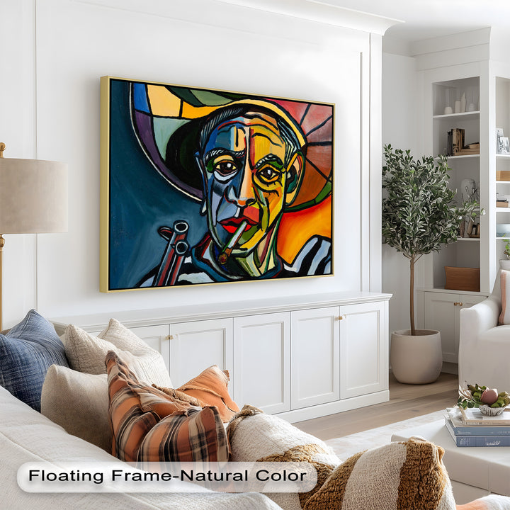 Rebel's Gaze – Bold Cubist Portrait Picasso Oil Painting