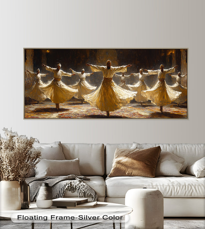 Whirling Dervishes Wall Art – Framed Oil Painting