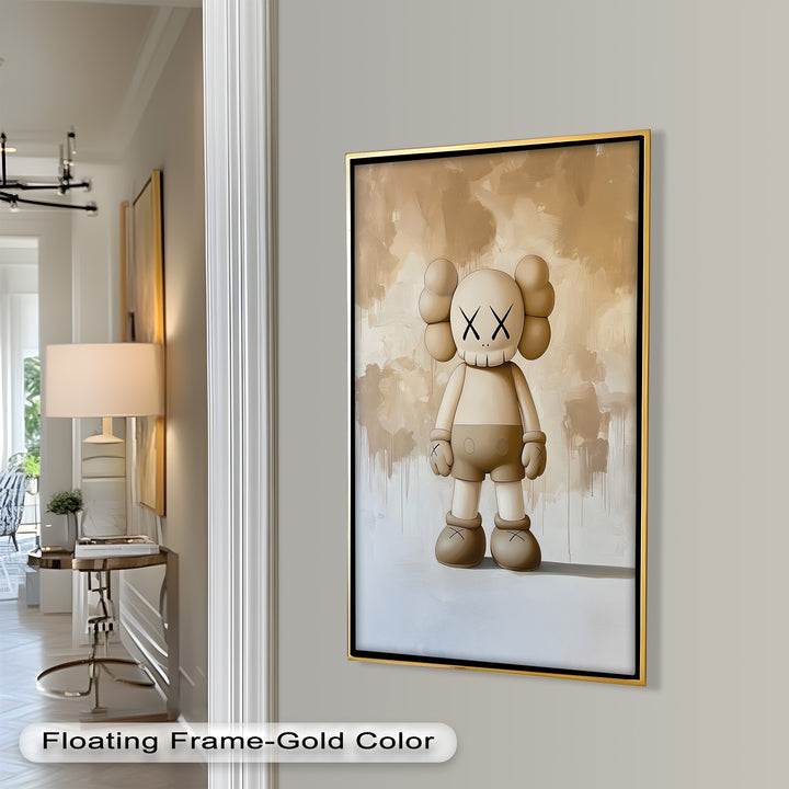 Monochrome Companion – Minimalistisches KAWS-Ölgemälde