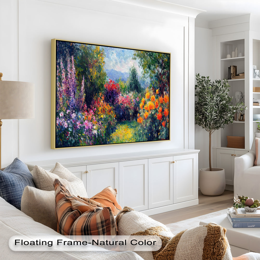 Sunlit Garden in Full Bloom – Impressionist Floral Oil Painting