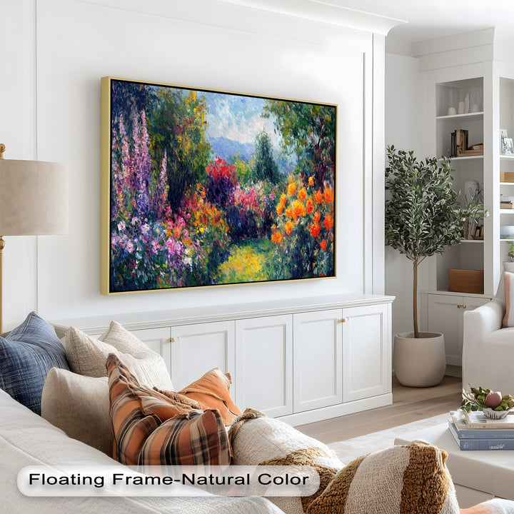 Sunlit Garden in Full Bloom – Impressionist Floral Oil Painting
