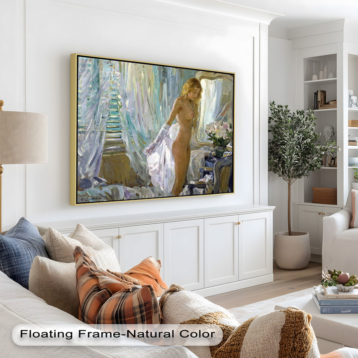 Whispers of Morning Light – Romantic Nude Interior Oil Painting