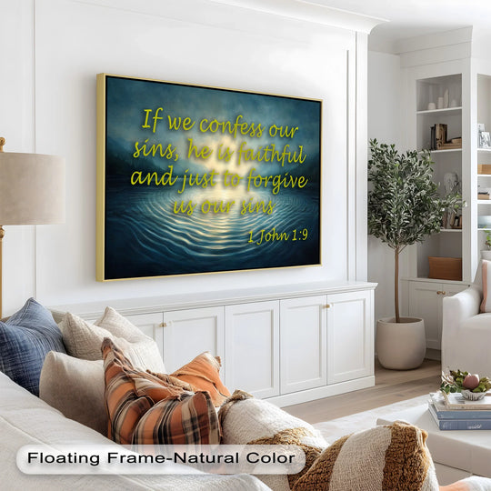 Christian wall art featuring tranquil waters and divine light.
