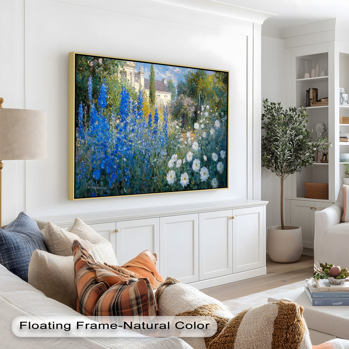 Blue Delphinium - Impressionist Oil Painting