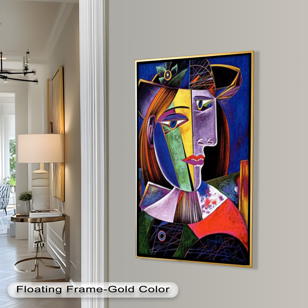 Vibrant Woman with a Flower Hat – Picasso Oil Painting