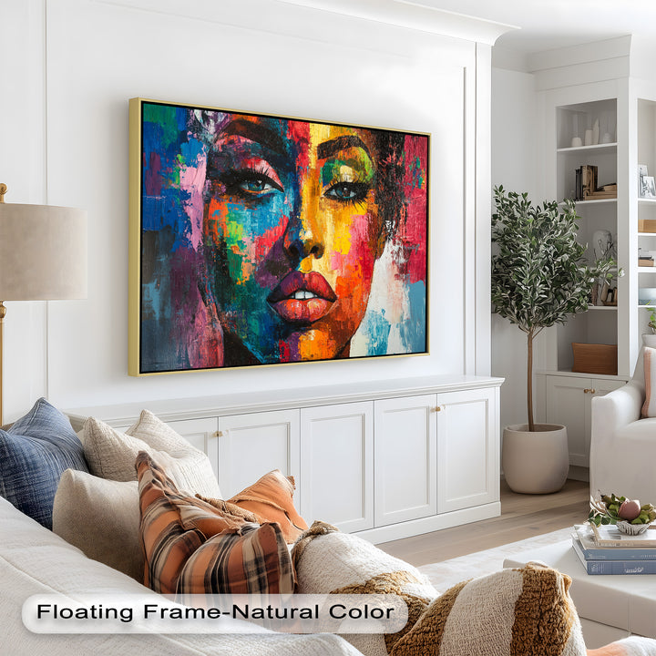 Color Reign – Vibrant Female Portrait Abstract Oil Painting