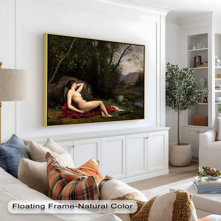 Reclining Diana – Classical Goddess in Nature Renaissance Oil Painting