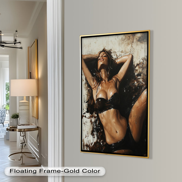 Sun-Drenched Muse - Female Portrait in Abstract Oil Painting