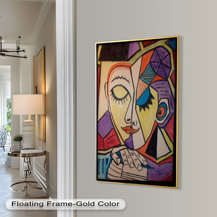 Unified Gaze – Dual Expression Abstract Picasso Oil Painting