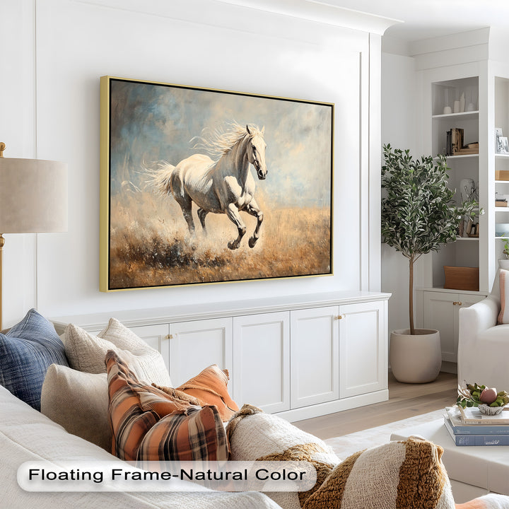 White Stallion Art – Horse Oil Painting