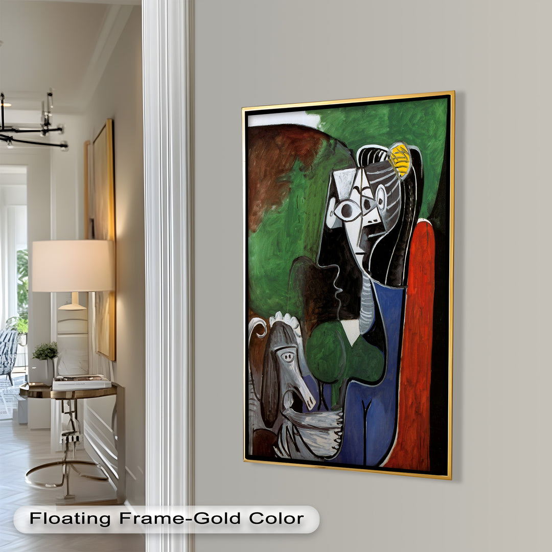 Lady with Poodle – Surreal Cubist Portrait Picasso Oil Painting