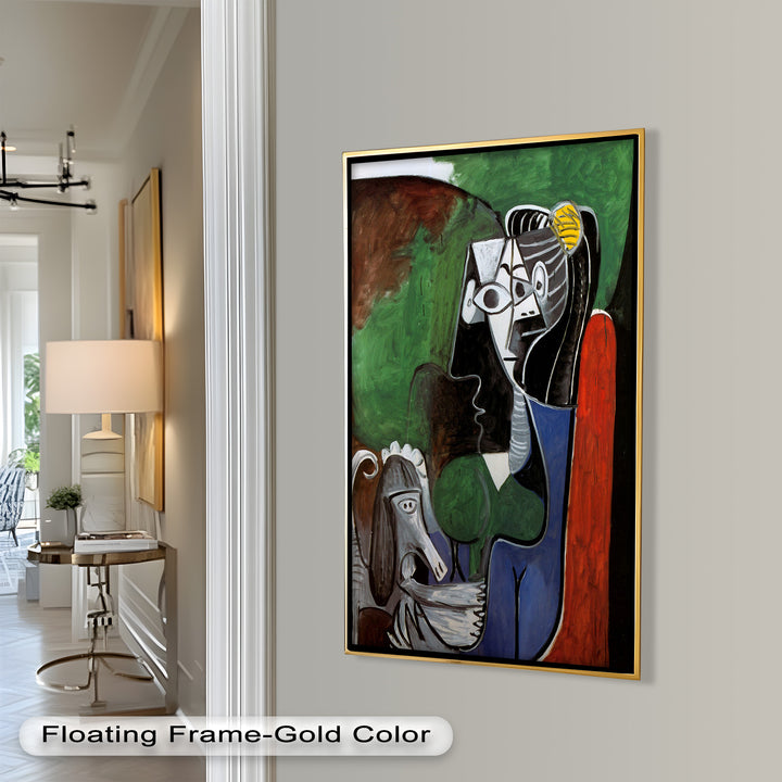 Lady with Poodle – Surreal Cubist Portrait Picasso Oil Painting