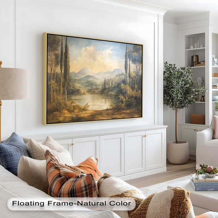Lake Landscape Wall Art – Classic Nature Oil Painting
