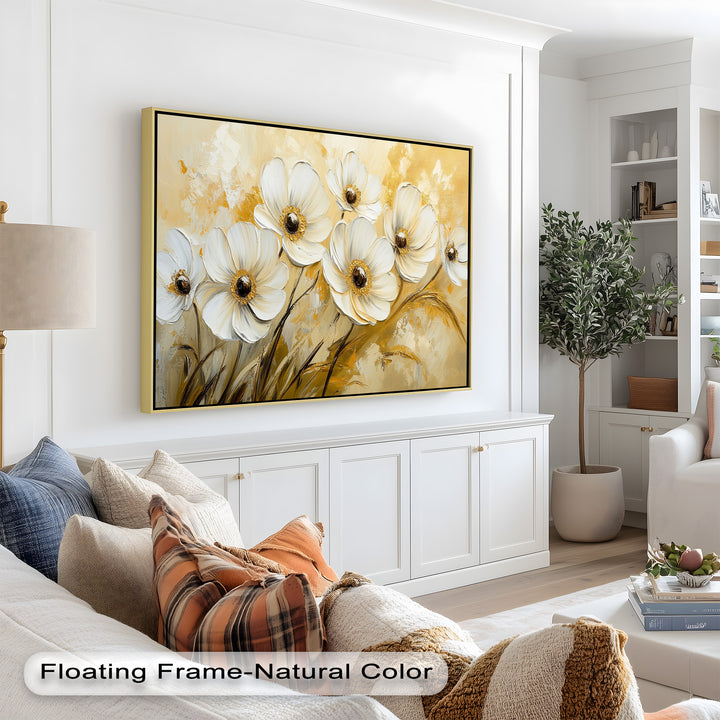 Golden Petals Elegance – Floral Oil Paintings