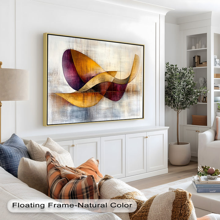 Sophisticated geometric composition with organic forms and a refined palette.






