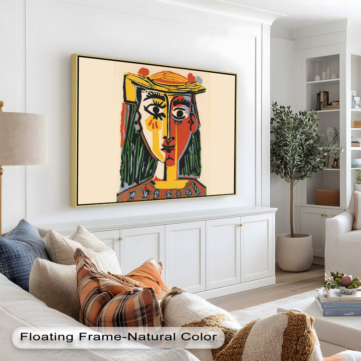 Modern abstract female portrait with sharp lines and contrasting tones, showcasing a split-face design that explores duality and emotion.