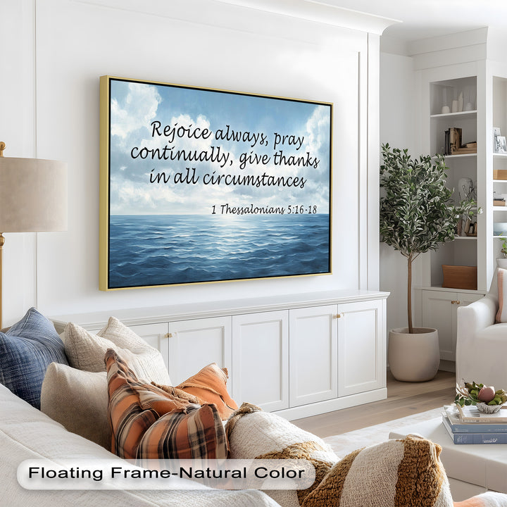 1 Thessalonians 5:16-18 – Rejoice, Pray, and Give Thanks Bible Verse Oil Painting