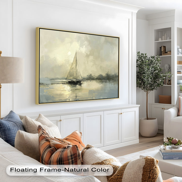 Vintage Sailboat Sailing Ocean – Timeless Nautical Oil Painting