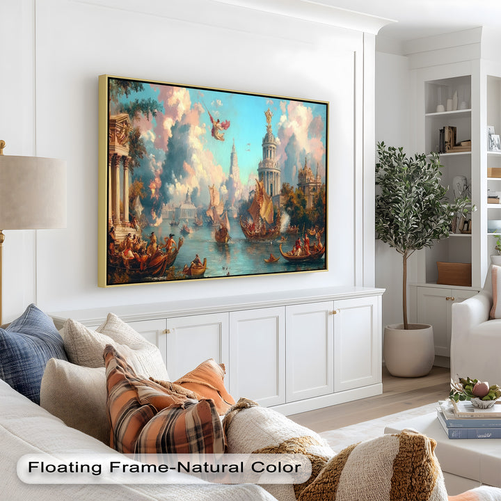 Barocke Flussparade – Grandioses venezianisches Fantasie-Ölgemälde