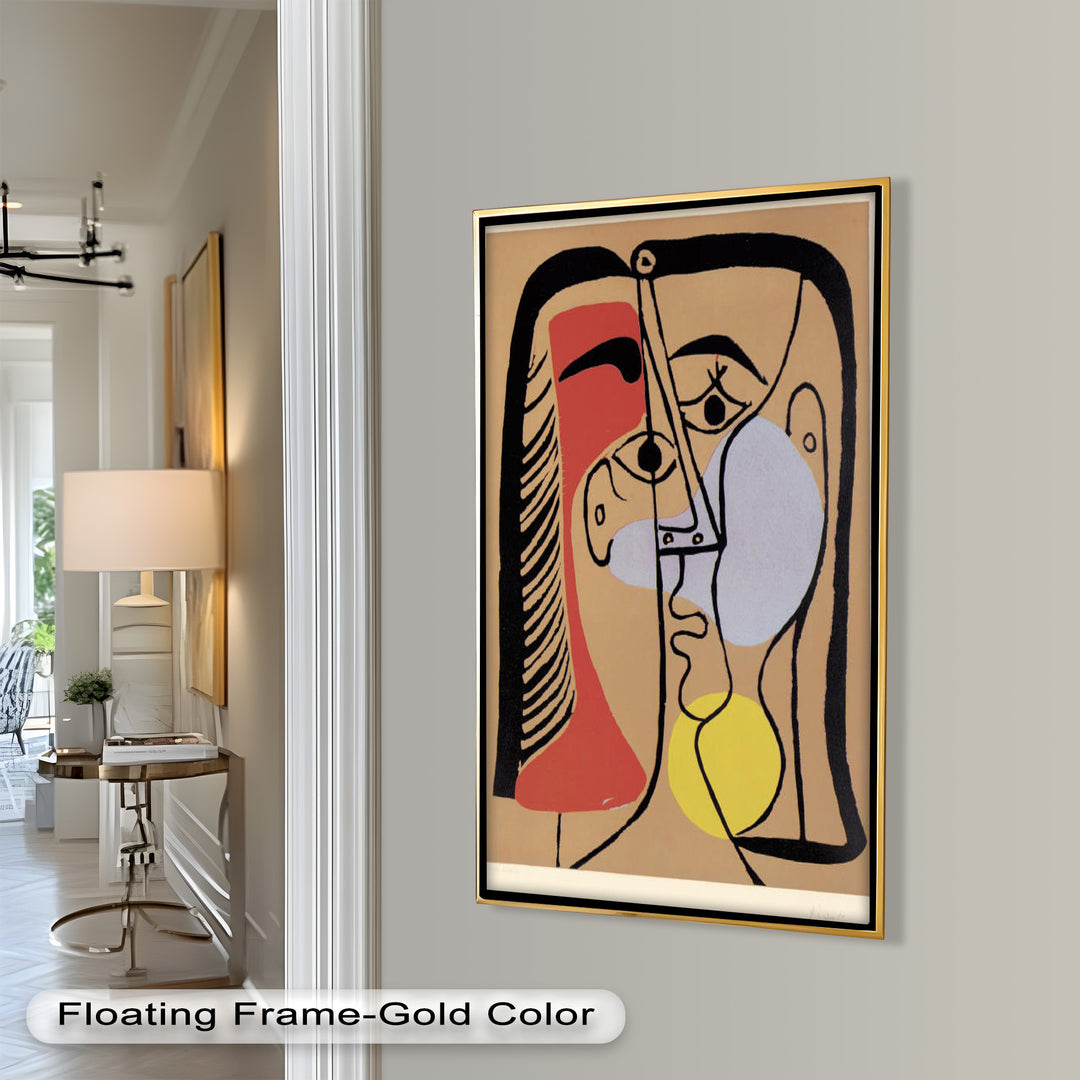 Fragmented Gaze – Minimalist Cubist Portrait Picasso Oil Painting