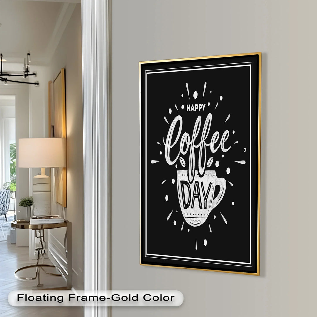 Happy Coffee Day – Fun Typography Oil Painting - MyPhotoStation