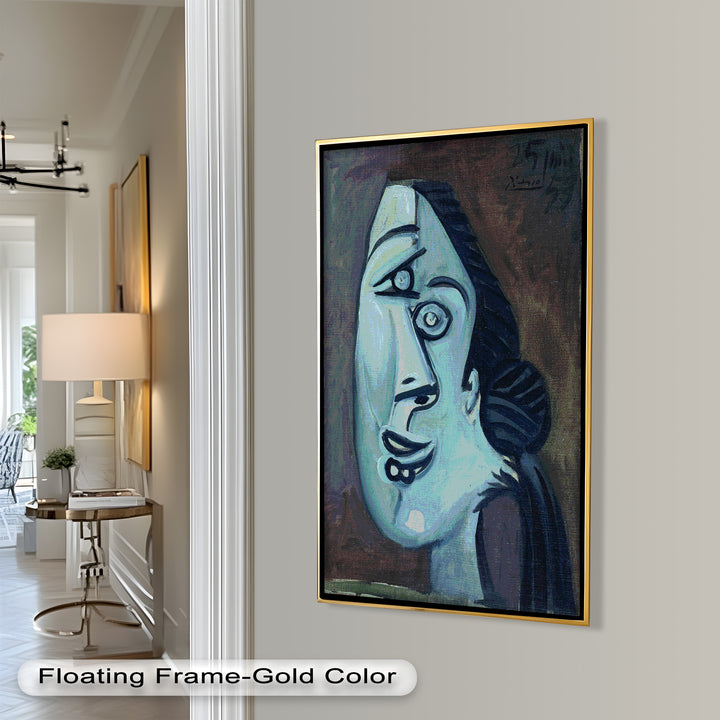Twilight Reflections – Blue Cubist Woman Picasso Oil Painting