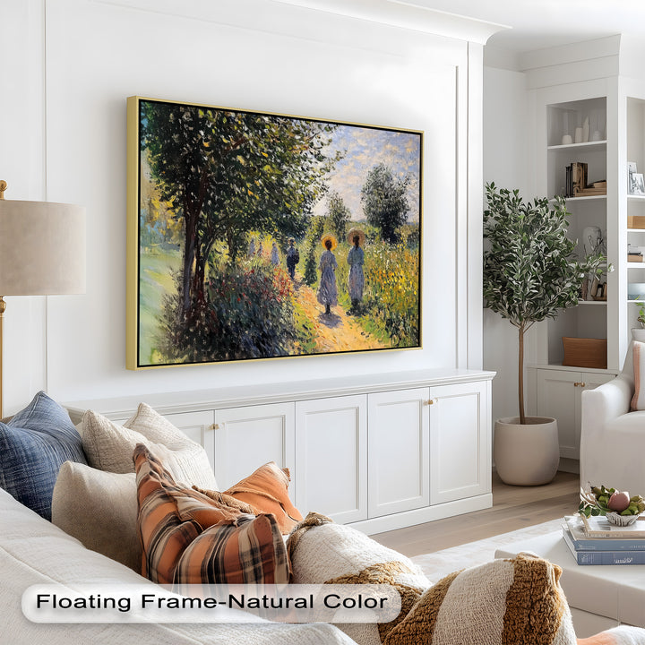 Afternoon Stroll – Sun-Dappled Garden Walk Oil Painting