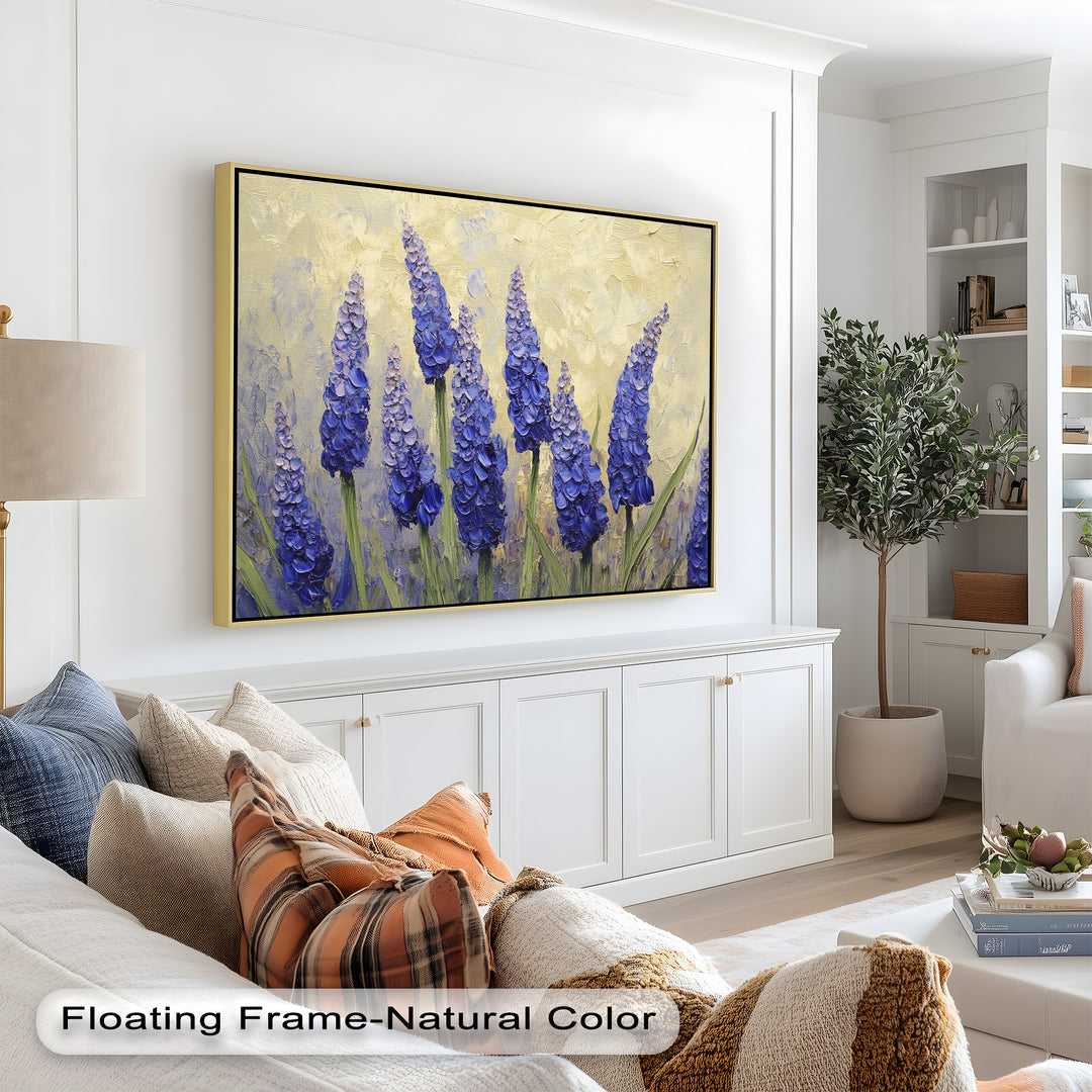 Lavender Spires in Bloom – Purple Blossom Flower Oil Painting
