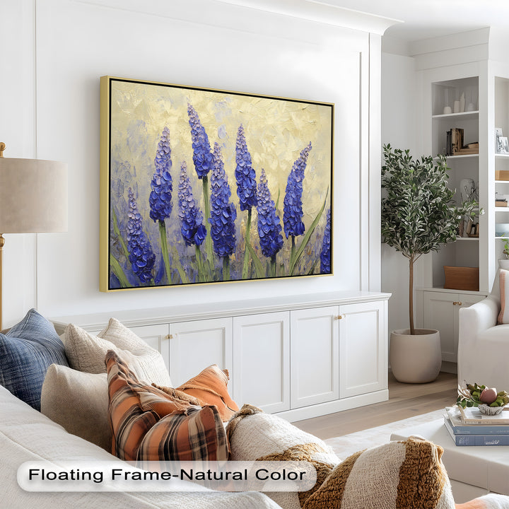 Lavender Spires in Bloom – Purple Blossom Flower Oil Painting